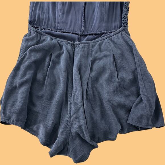 Lulus Star Spangled Indigo Backless Lace Romper (L) - Picture 7 of 14